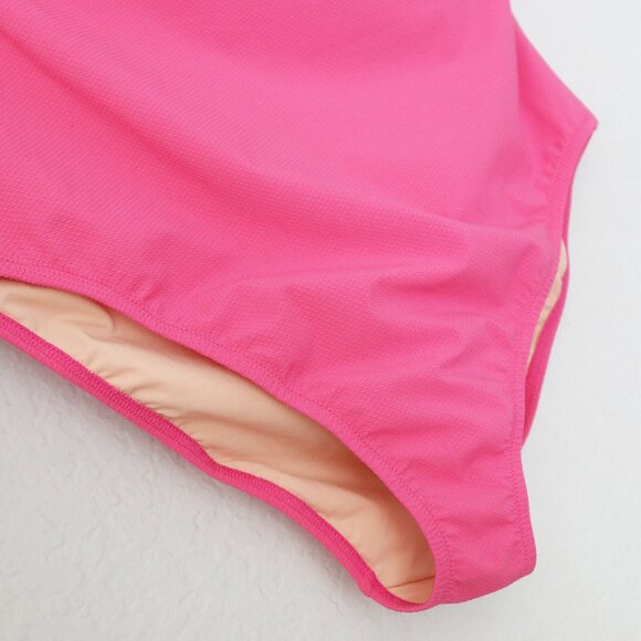 NEW J. Crew Barbie Pink Ruffled One Shoulder One Piece Swimsuit Size 14 $149 NWT - Picture 16 of 16